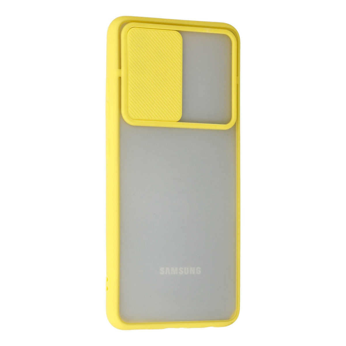 Galaxy A52 Kılıf Palm Buzlu Kamera Sürgülü Silikon - Sarı