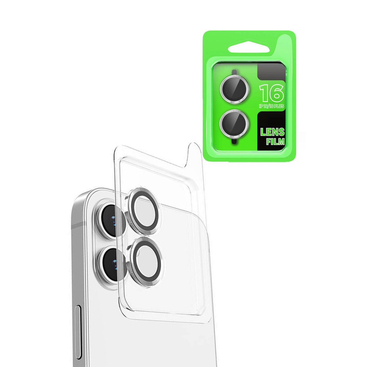 iPhone 16 Raze Metal Kamera Lens - Beyaz
