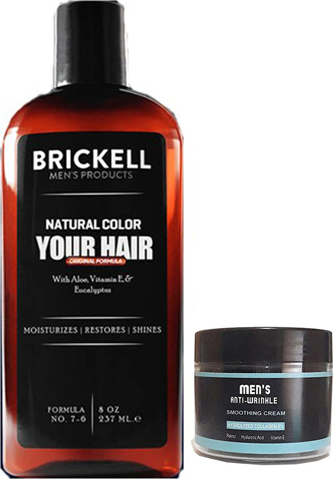 Brickell Erkeklere Özel Gerçek Saç Ve Sakal Rengine Döndüren Şampuan Erkeklere Için 237 Ml X 2 Ad. Mens Yüz Bakım Kremi İle