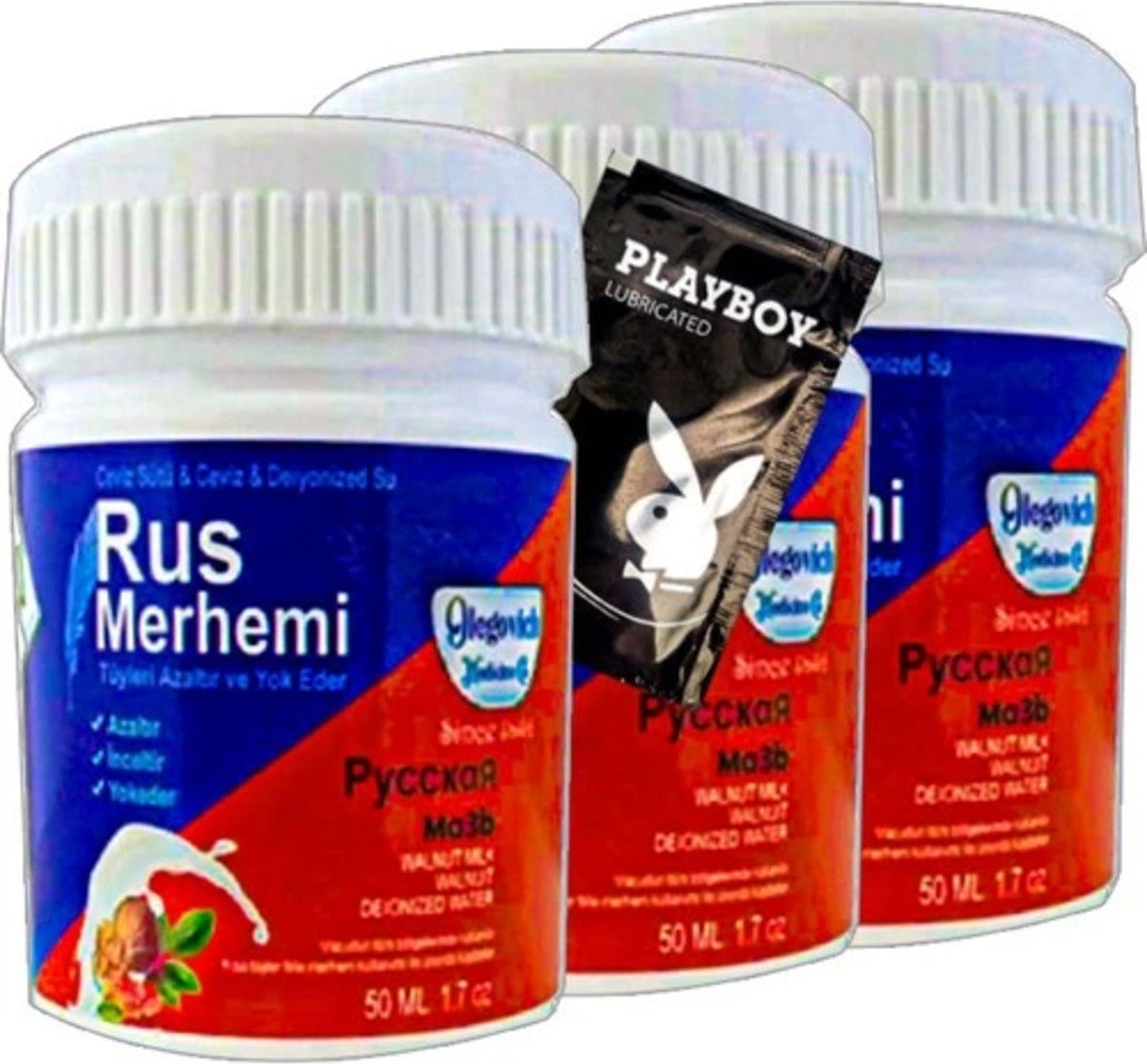 Rus Merhemi Glegnid Blue Tüy Kremi Rus Merhemi 3 Adet x 50 ml + Yanında Jel