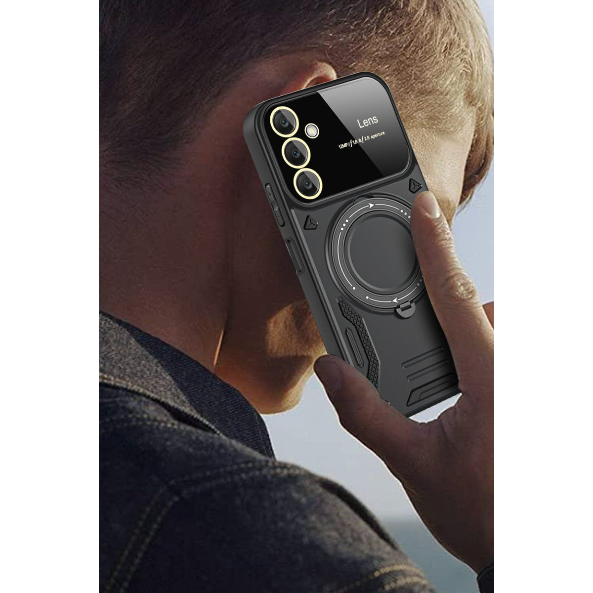 Galaxy S25 Plus Kılıf Joy Lens Standlı Kapak - Kırmızı