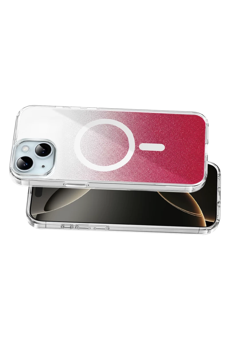 Onegif iPhone 15 Sora Simli Magsafe Kapak - Kırmızı