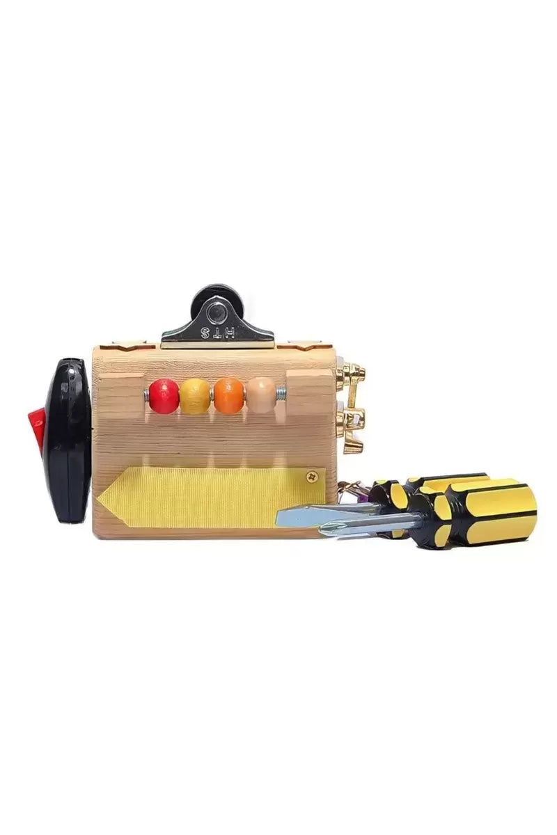 Oyuncak Doğal Çam Ahşap Montessori Eğitici Aktivite Küpü İnce Motor Geliştirici