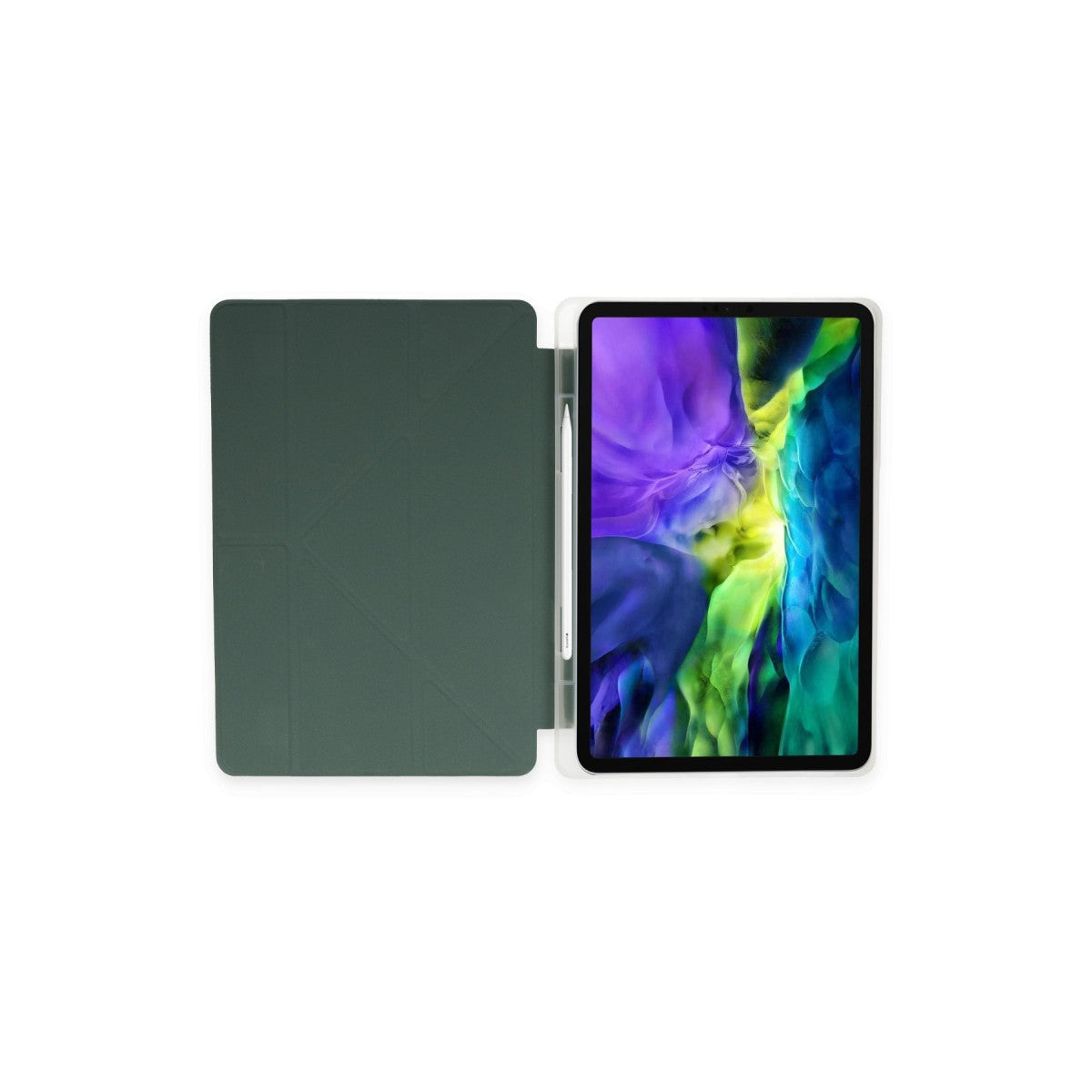 iPad Pro 12.9 (2021) Kılıf Kalemlikli Mars Tablet Kılıfı - Koyu Yeşil