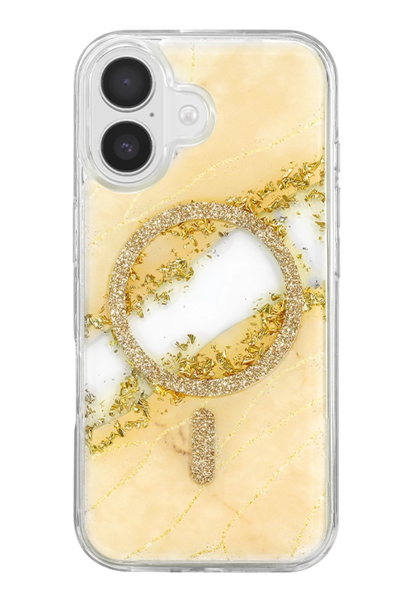 Onegif iPhone 16 Lotus Simli Magsafe Kapak - Gümüş