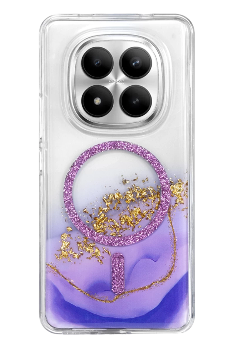 Onegif Redmi Note 15 Pro Plus 5G Lotus Simli Magsafe Kapak - Mor