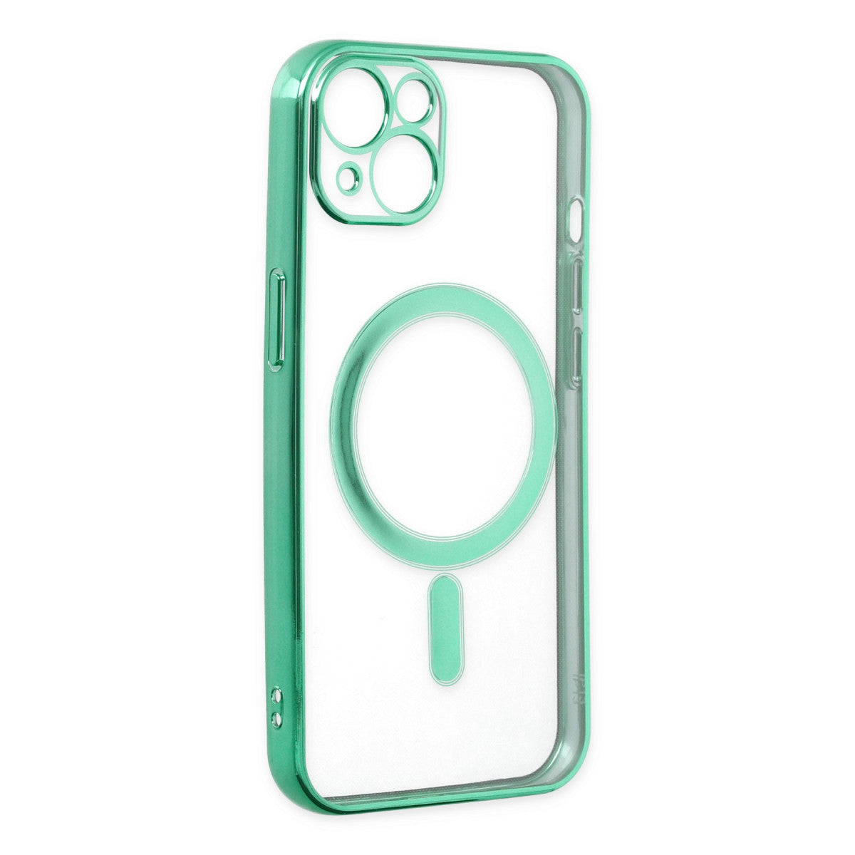iPhone 14 Plus Kılıf Magneticsafe Lazer Silikon - Haki Yeşil