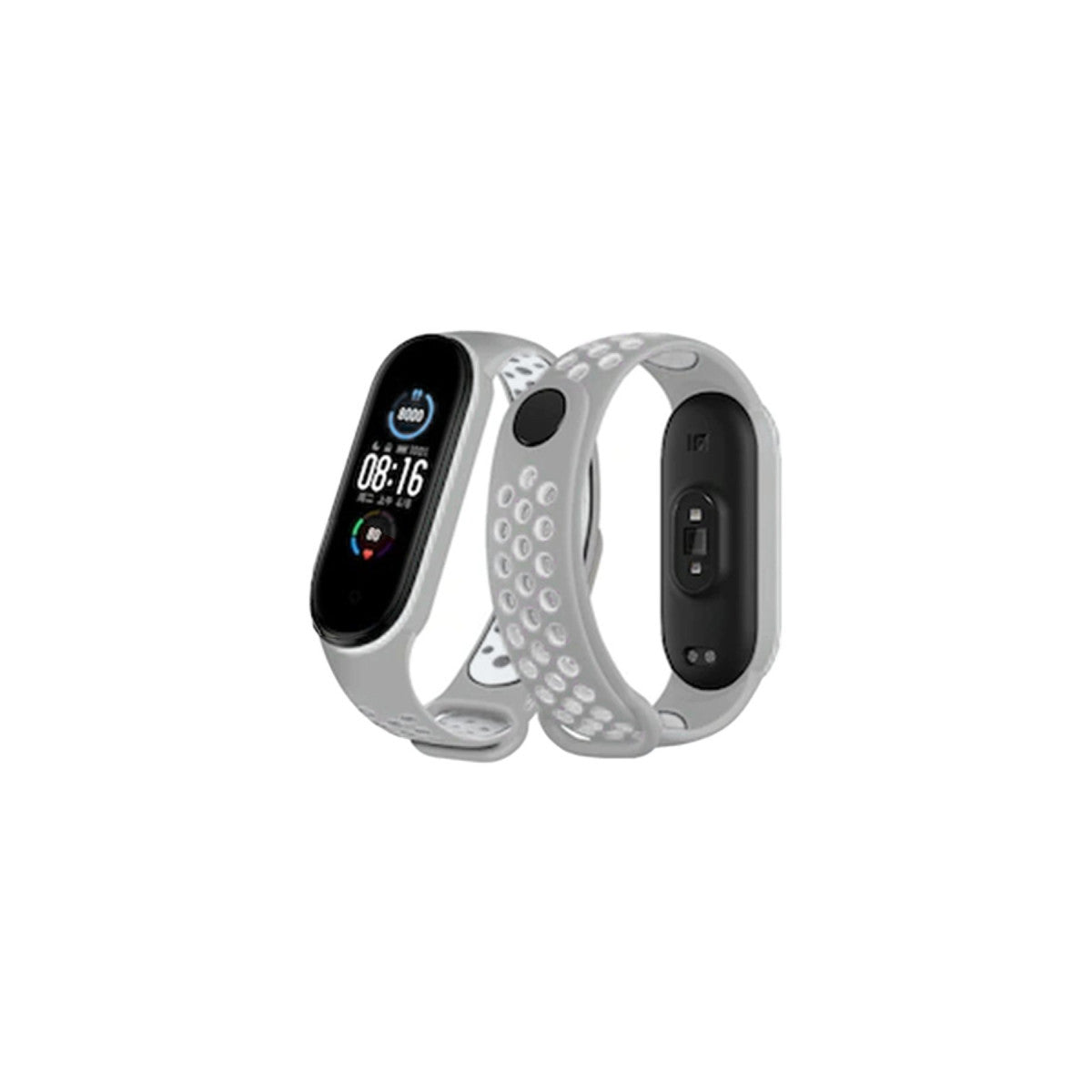Mi Band 6 Spor Delikli Kordon - Gri-Kırmızı