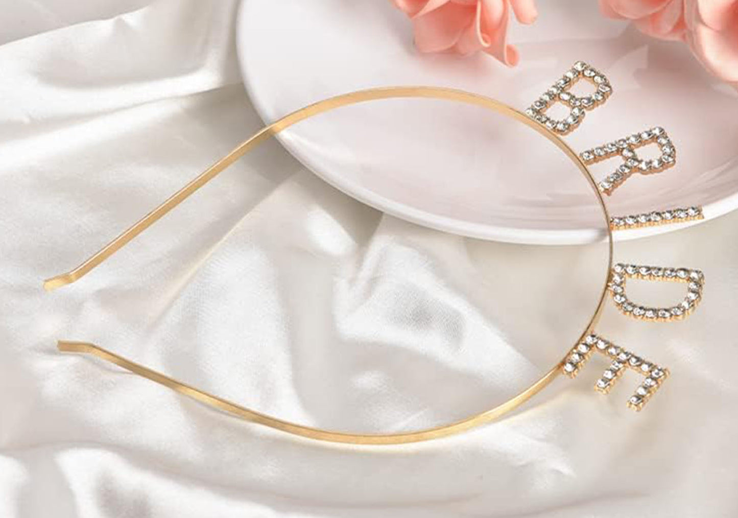 Altın Gold Renk Bekarlığa Veda Kristal Taş Bride Tacı İthal 16x10 cm (5643)