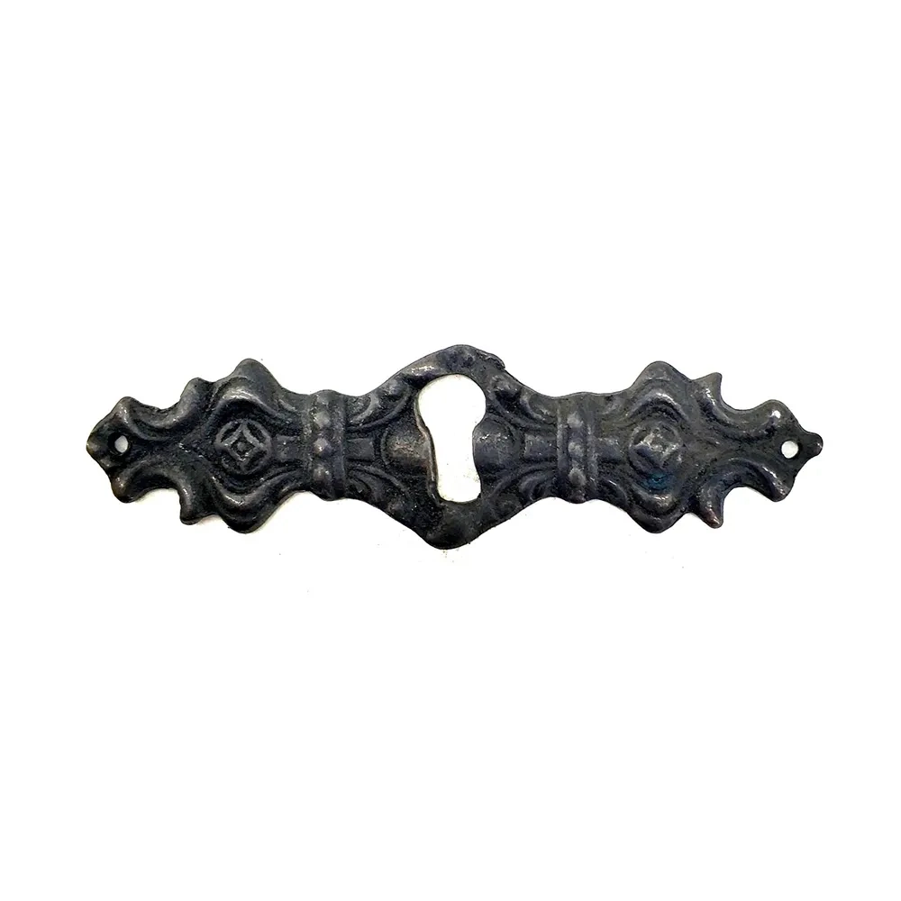 Antika Tarz Dekoratif Pirinç Anahtar Ağızlığı - 28x104mm, Oksit