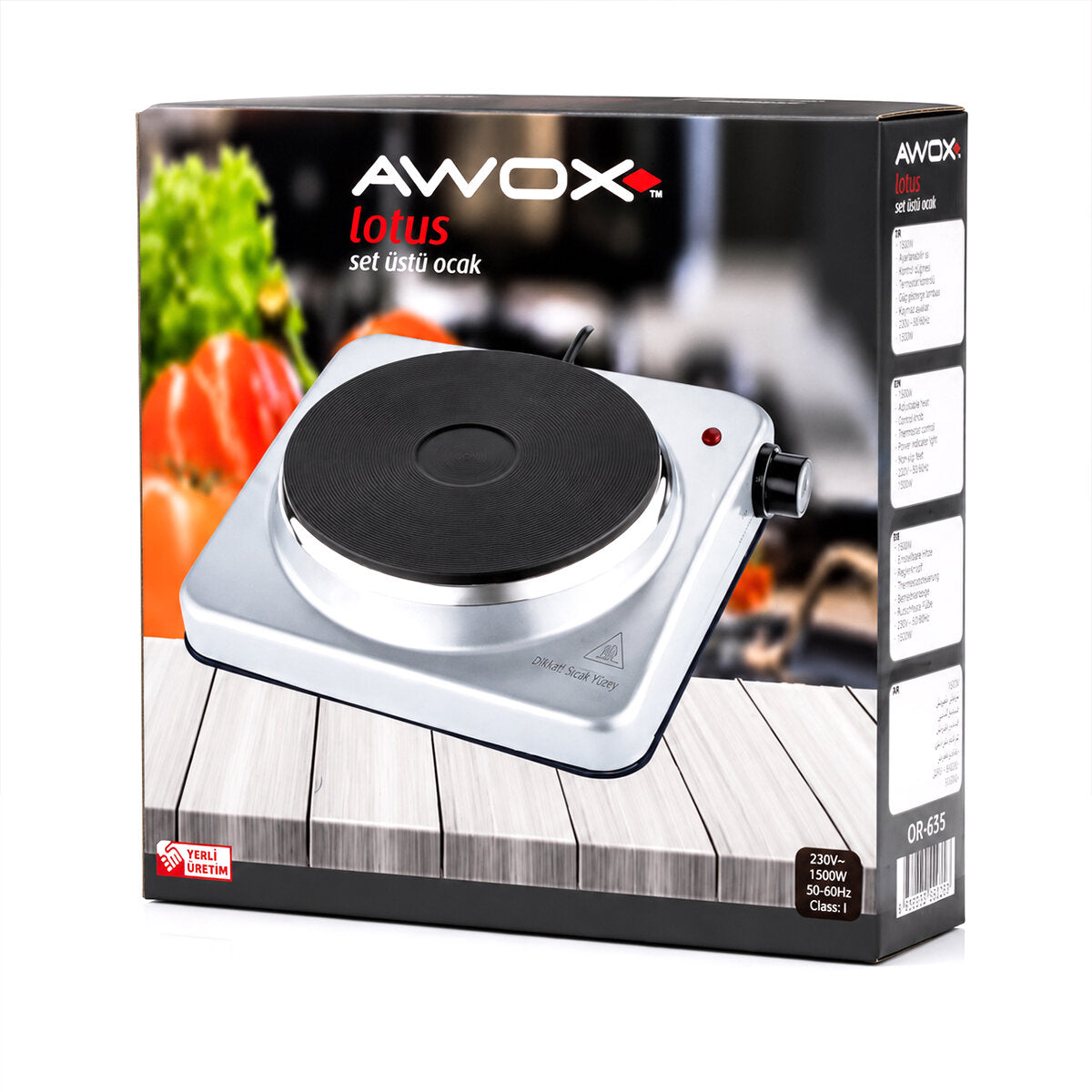 AWOX LOTUS TEK GÖZLÜ ELEKTRİKLİ OCAK PLATE 185MM.1500W (5643)