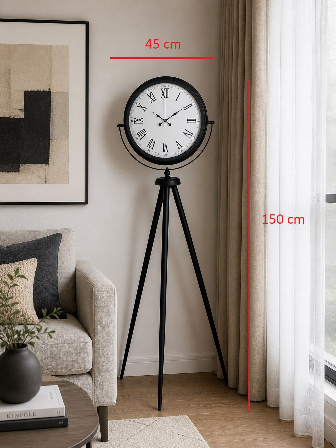 Black Elegance Tripod Ayaklı Saat