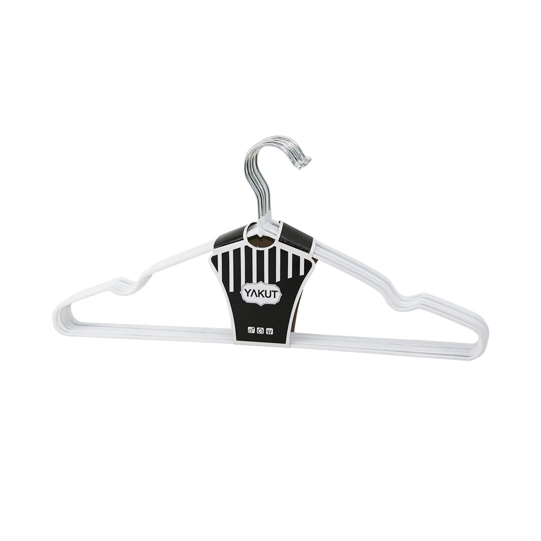 BEYAZ 10PCS SİLİKON KAPLAMALI METAL ELBİSE ASKISI 40CM (5643)