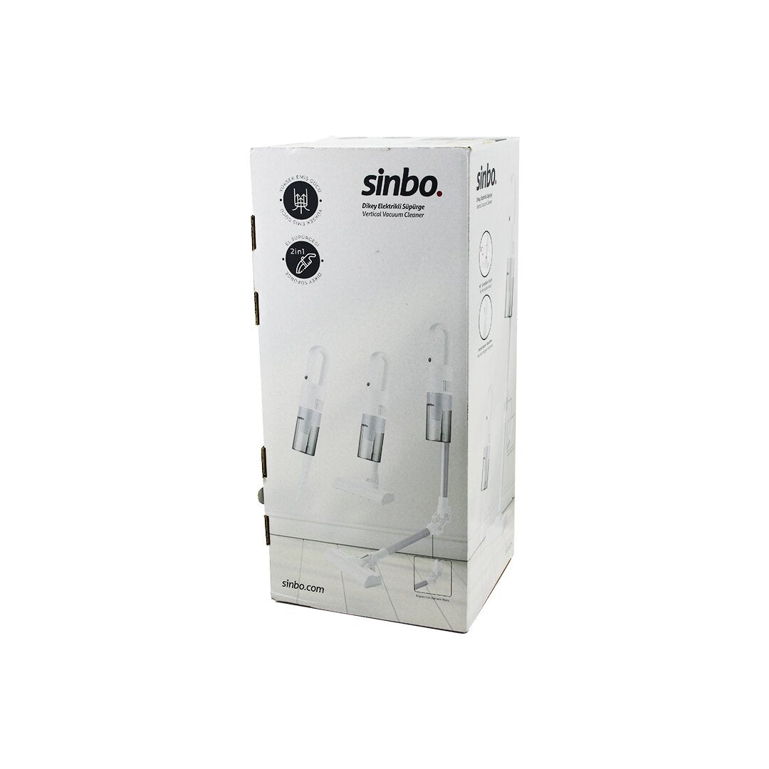 BEYAZ DİKEY ELEKTRİKLİ SÜPÜRGE ERGONOMİK KATLANABİLİR BORU 500W 90° DÖNEBİLEN BAŞLIK PRATİK HAZNE SVC-8629 (5643)