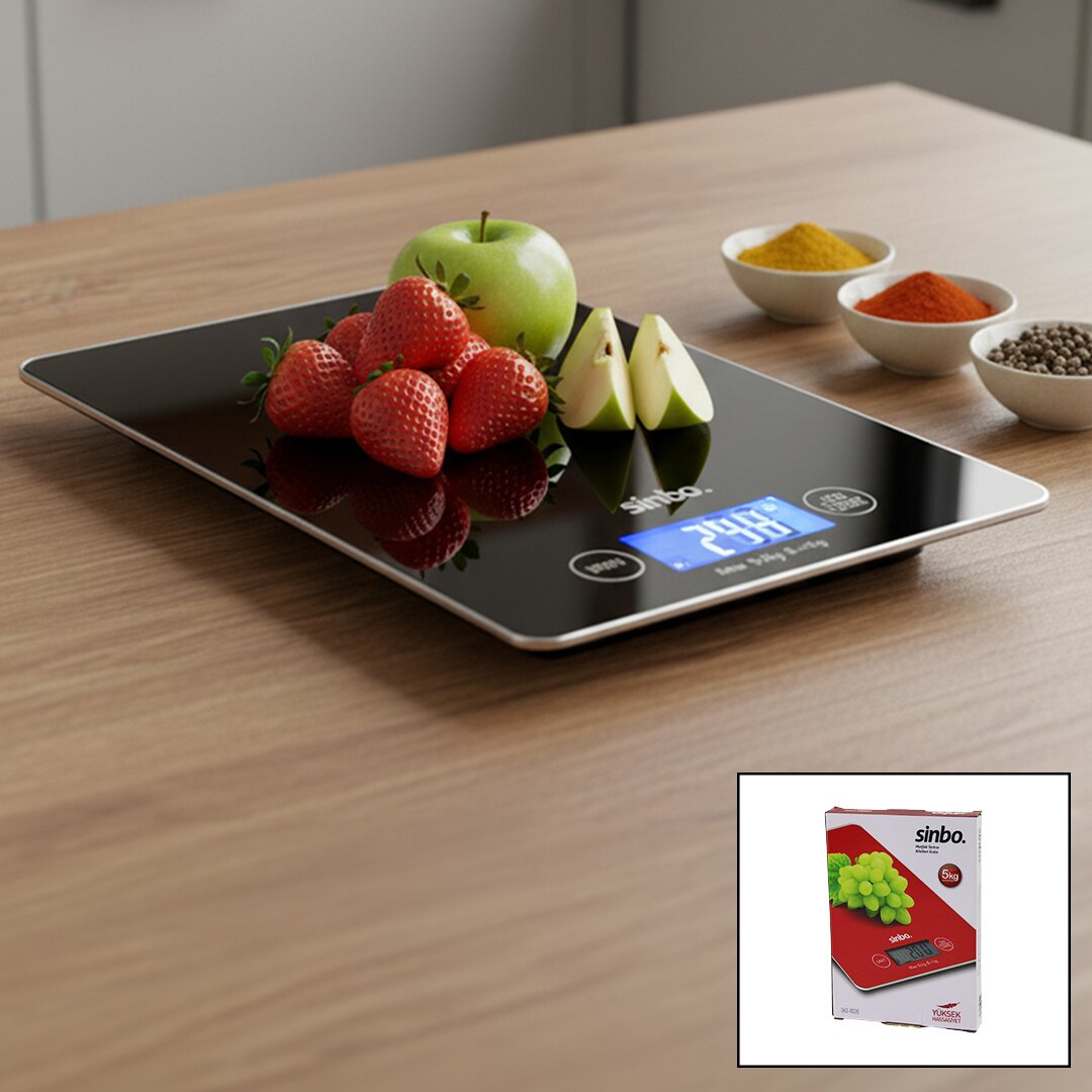 CAM MUTFAK TARTISI TERAZİ LCD EKRAN 5KG/1GR PİLLİ=CR2032 GR/OZ/ML/IB ÖLÇÜM SKS-4526 (5643)