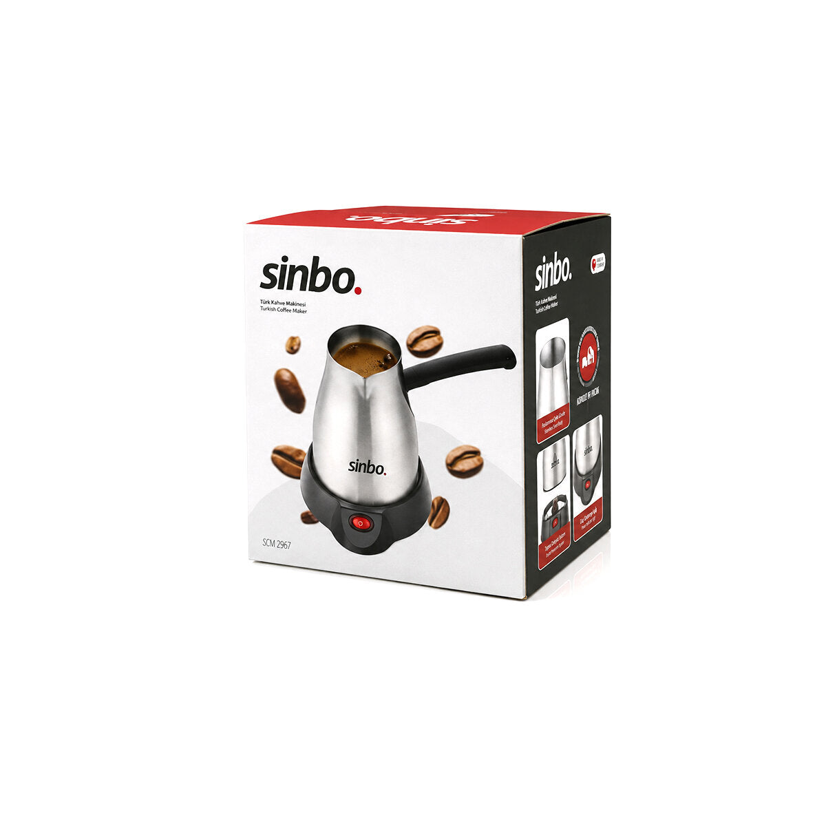ÇELİK ELEKTRİKLİ CEZVE TÜRK KAHVE MAKİNESİ - 5FİNCAN=400ML 360° KABLOSUZ KULLANIM KATLANIR KULP 700W SCM-2967 (5643)