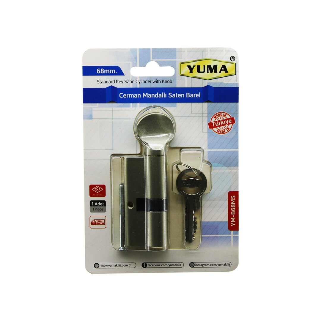 CERMAN MANDALLI SATEN BAREL KİLİT 68MM YM-B68MS (5643)