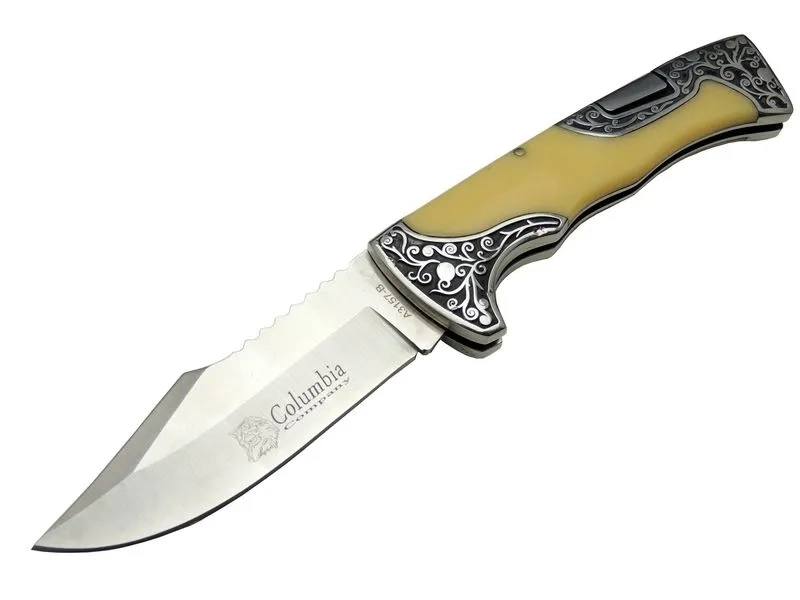 Columbia A3157c Av / Kamp Çakı 23 Cm - Sedef İşlemeli Saplı