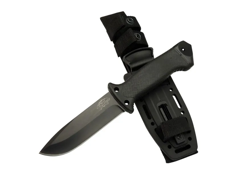 Columbia Tiger Tactical Htm 3321 A Siyah Outdoor / Survival Bıçak 27cm - Kauçuk Sap, Kılıflı, Kutulu