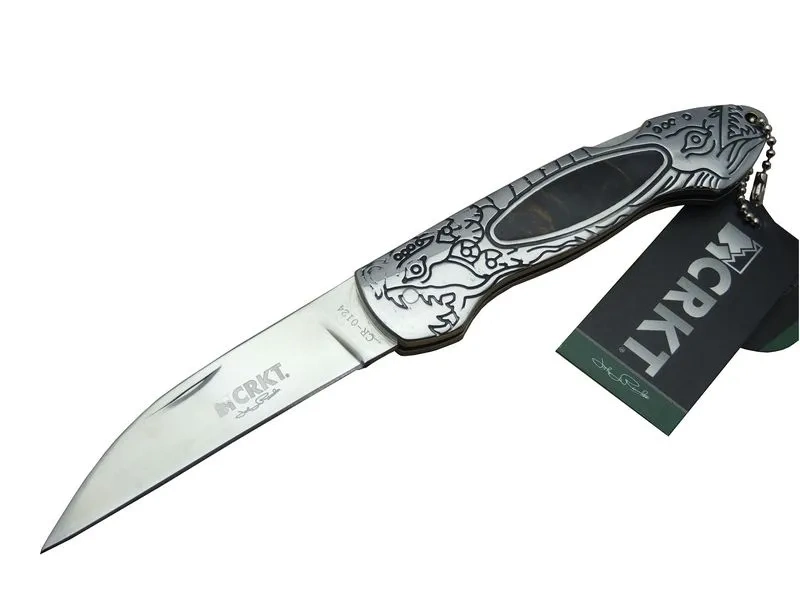 Crkt Cr 0124 Kamp Çakı 20 Cm - Metal Desenli Sap, Kılıflı, Kutulu