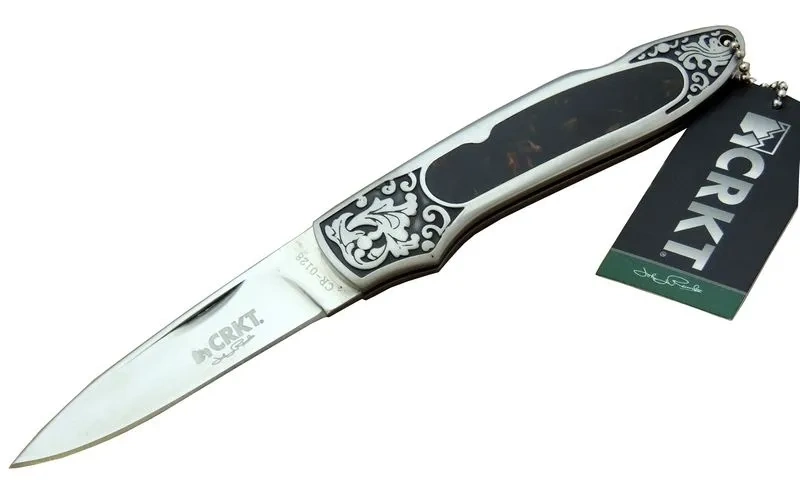 Crkt Cr 0128 Khv Kamp Çakı 18 Cm - Metal Desenli Sap, Kılıflı, Kutulu