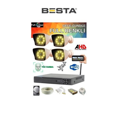 4 Kameralı Güvenlik Seti 1 Tb Hdd- 5mp Sony Lensli Full Hd Gece Renkli Görüşlü Güvenlik Kamerası Sistemi - Cepten Izle