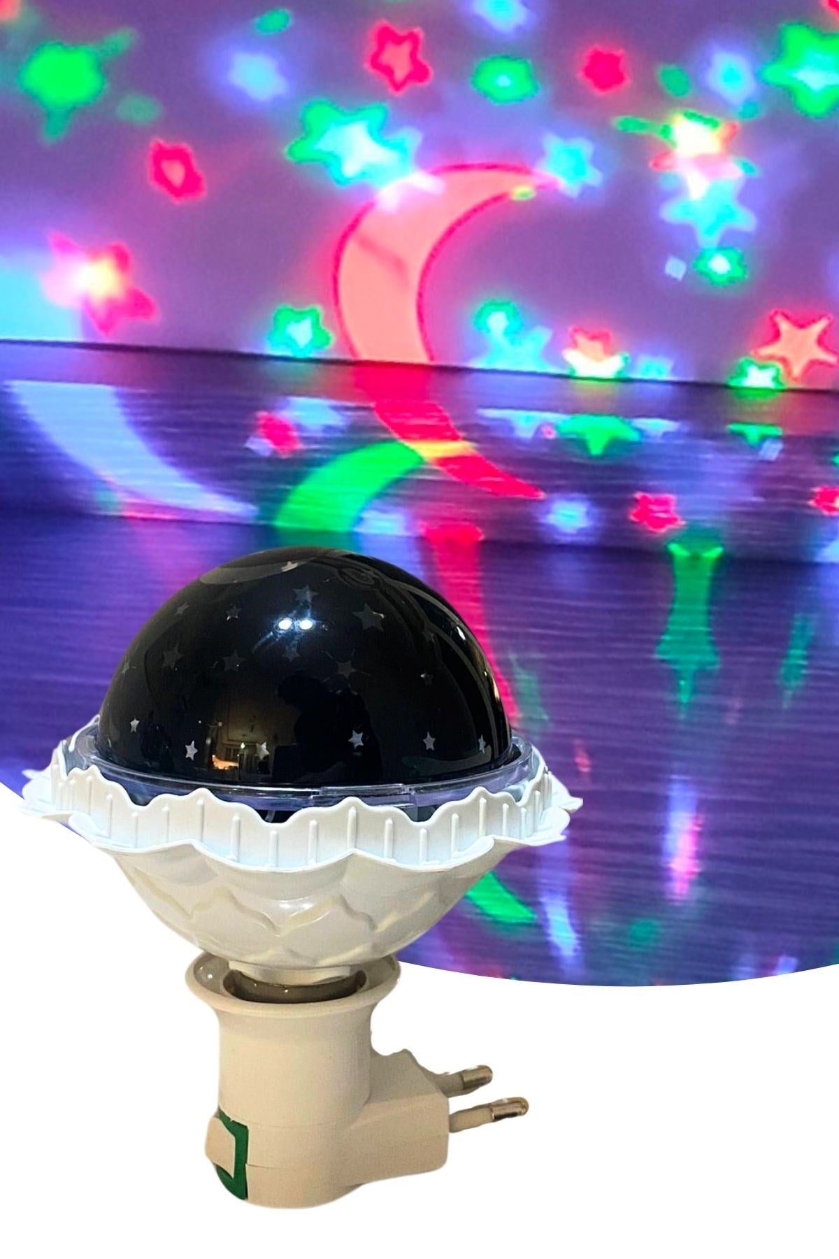 BUFFER® Kristal Gökyüzü Modlu Yıldızlı Hareketli 360 Derece Dönen Kristal Led Ampul