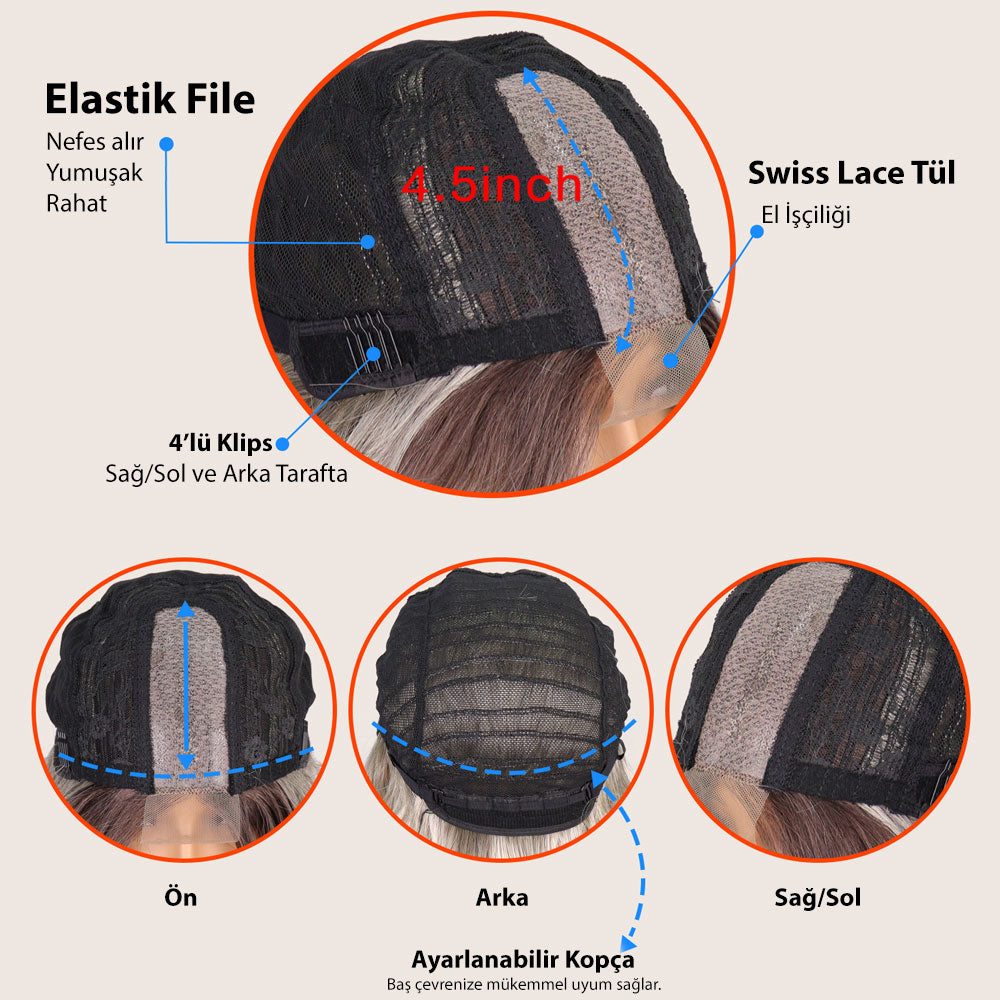 Platin Sarısı Ekstra Uzun Tül Peruk