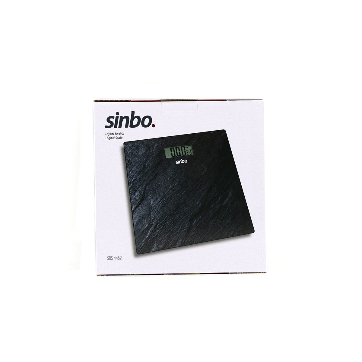 DİJİTAL - PİLLİ CAM BANYO BASKÜLÜ LCD EKRAN - SICAKLIK GÖSTERGELİ 180KG/50GR 26X26CM SİNBO SBS-4450 (5643)
