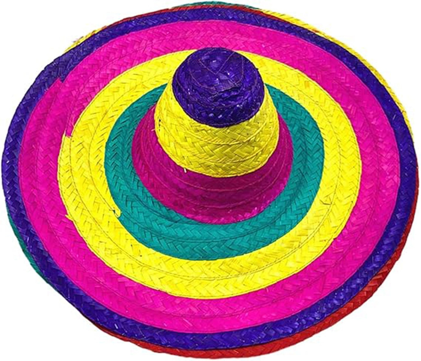Sombrero Meksika Şapkası Renkli Örme Hasır Yetişkin Boy