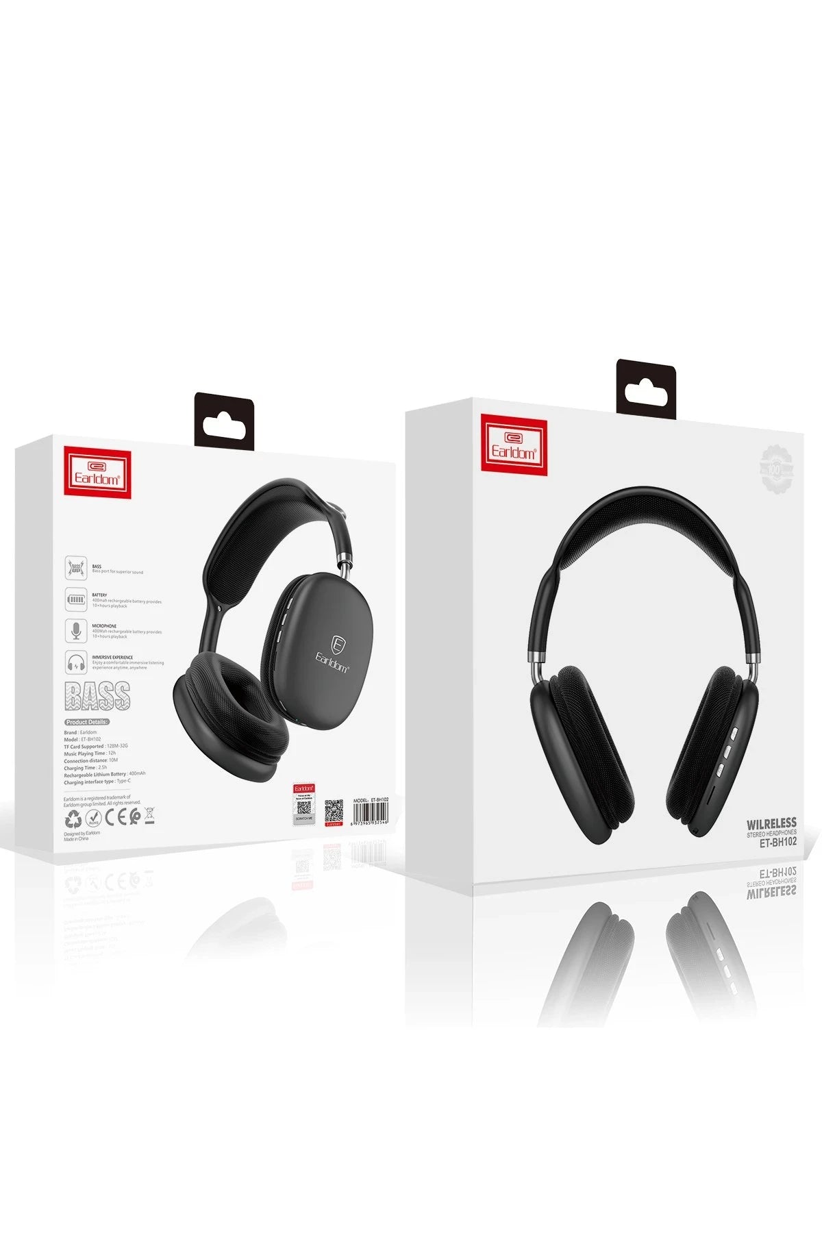 Earldom BH102 Kafaüstü Bluetooth Kulaklık - Siyah