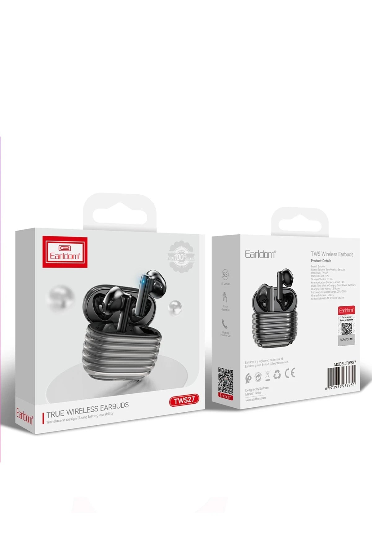 Earldom TWS27 Kablosuz Airpods Kulaklık - Siyah