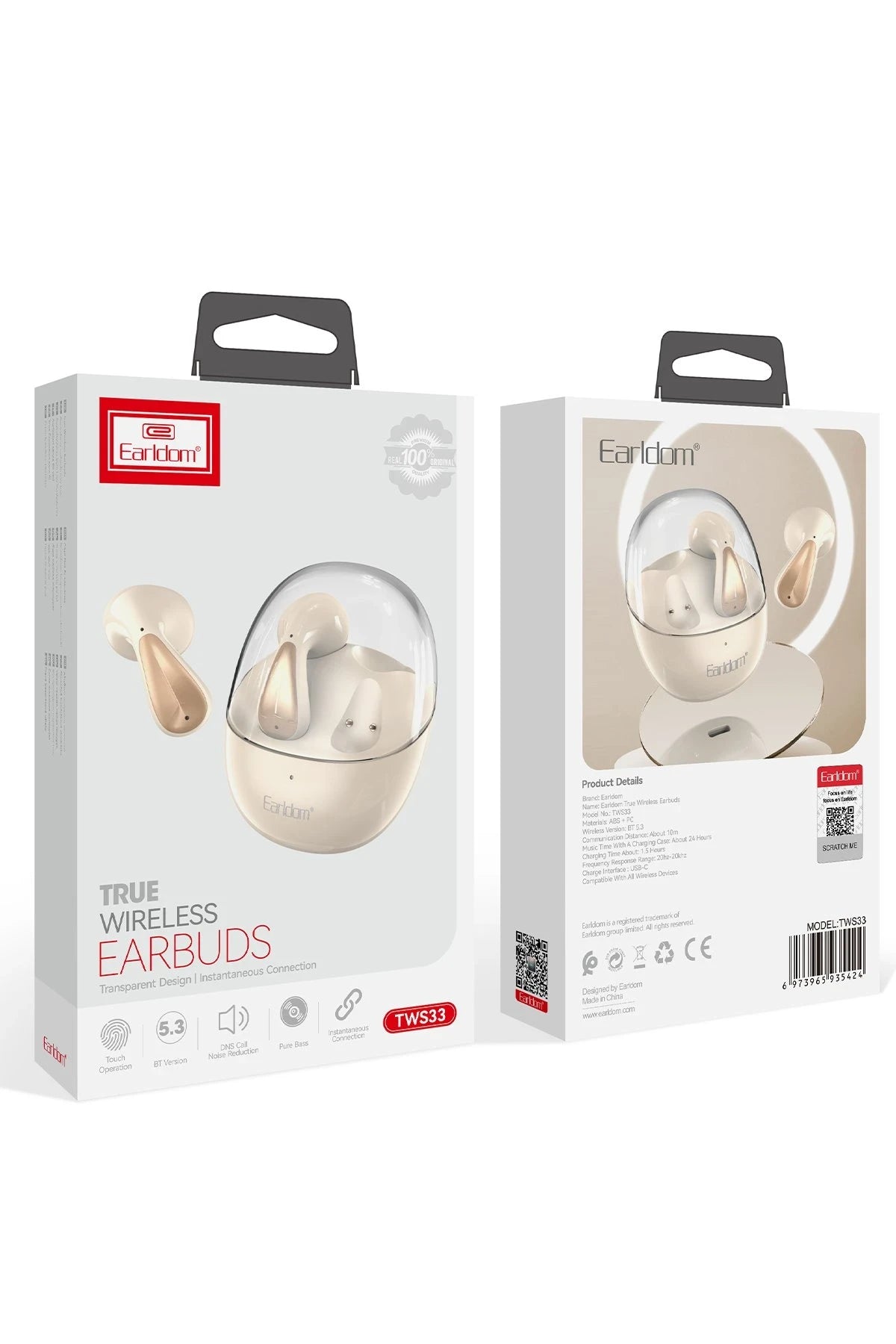 Earldom TWS33 BT 5.3 Kablosuz Airpods Kulaklık - Gold