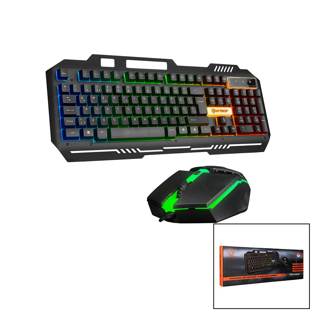 EVEREST HKM-X86 QUİN GÖKKUŞAĞI IŞIKLI USB KABLOLU KLAVYE - MOUSE SET 150CM KABLO (5643)