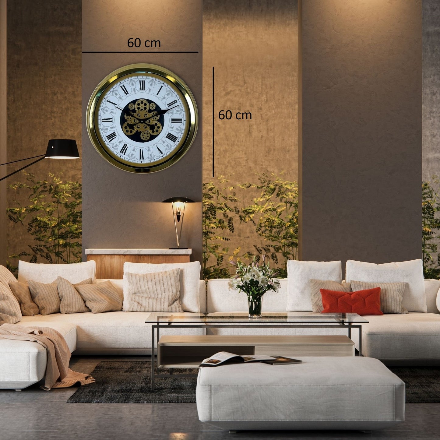 Royal Legacy Gold 60 Cm Çarklı Duvar Saati
