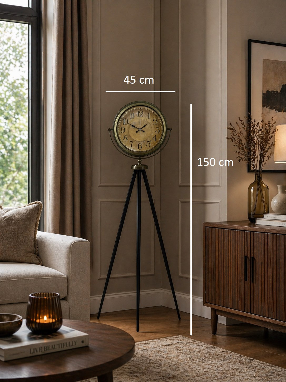 Antique Heritage Eskitme Tripod Ayaklı Saat