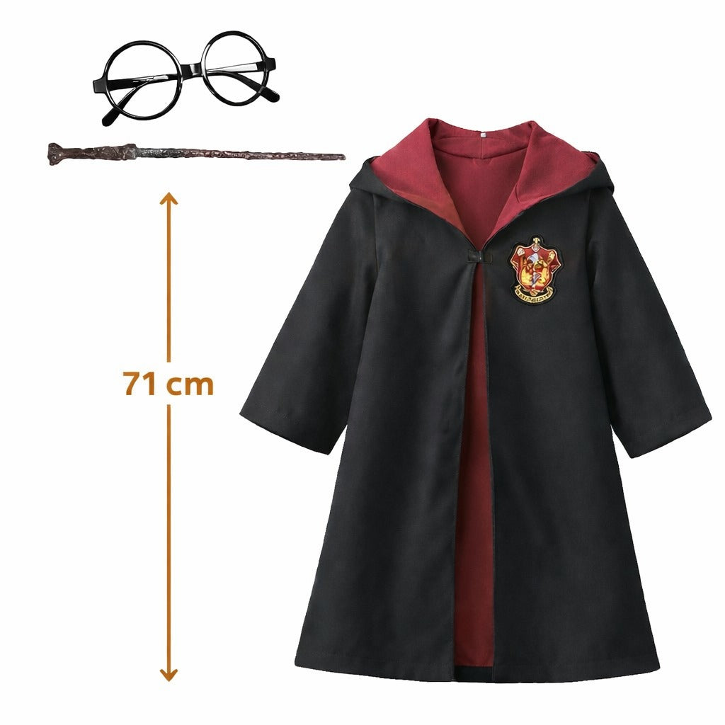 Harry Potter Çocuk Bebek Kostüm Seti – Asa Gözlük Pelerin 71 cm (2-4 Yaş) (5643)