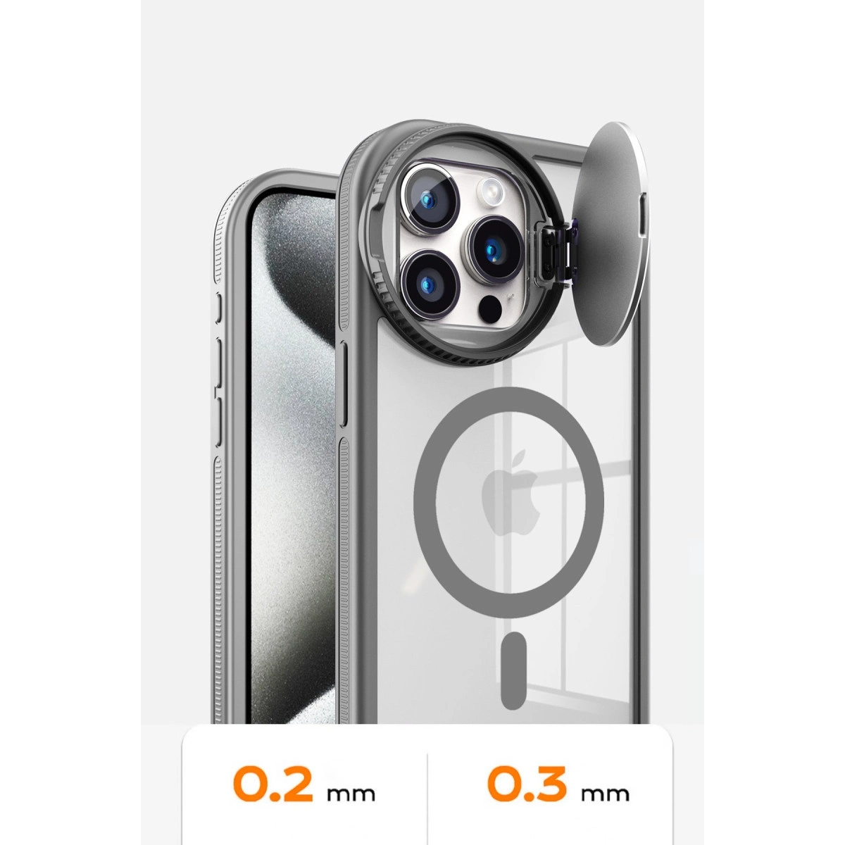 İphone 14 Pro Max Kılıf Teleskop Lens Magsafe Silikon Kapak - Derin Mor