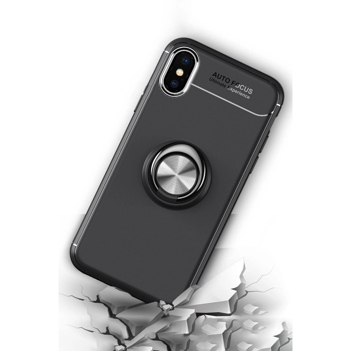 İphone Xs Max Kılıf Range Yüzüklü Silikon - Mavi