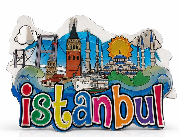 İstanbul Temalı Ahşap Buzdolapı Süsü Magnet Alk5940