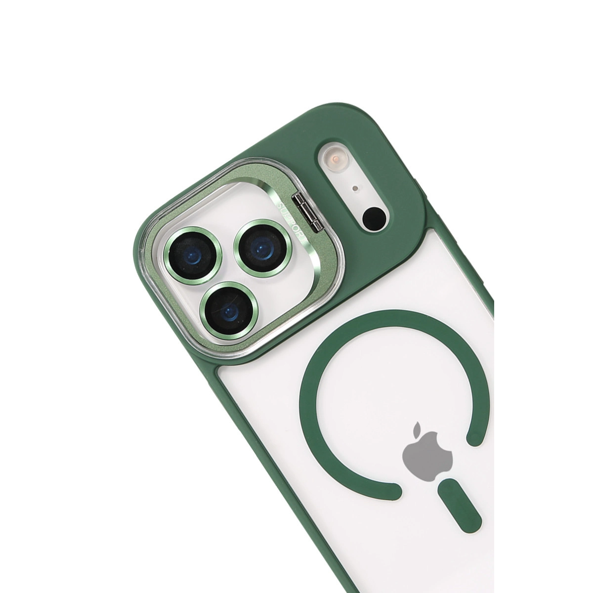 Joko İphone 17 Pro Max Remim Lensli Magsafe Standlı Kapak - Koyu Yeşil