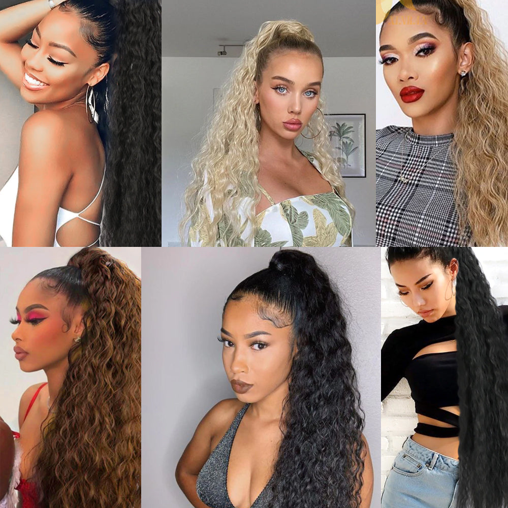 Tokalı Kabarık Dalgalı At Kuyruğu - Karamel Platin Röfleli
