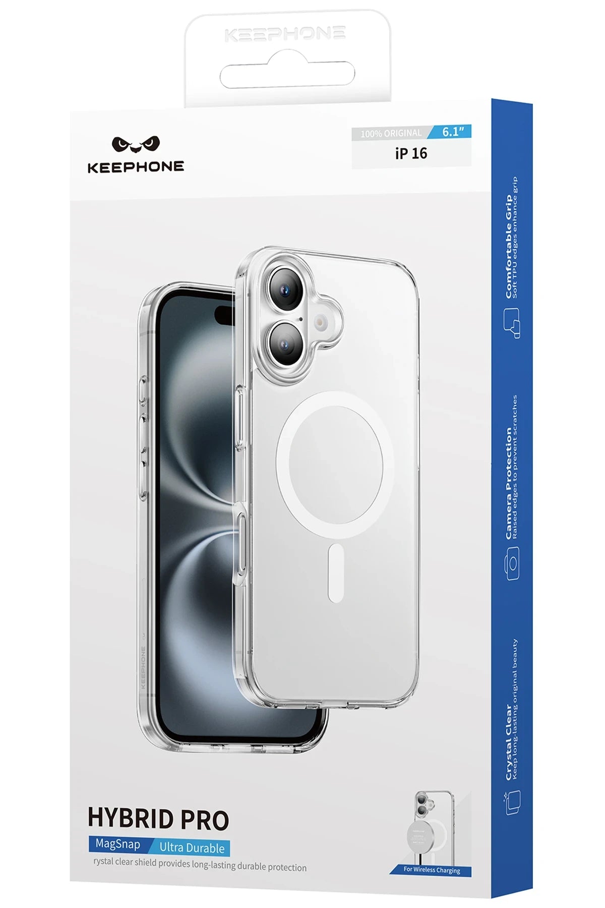 Keephone Apple iPhone 16 Hybrid Pro Magsafe Kılıf - Şeffaf