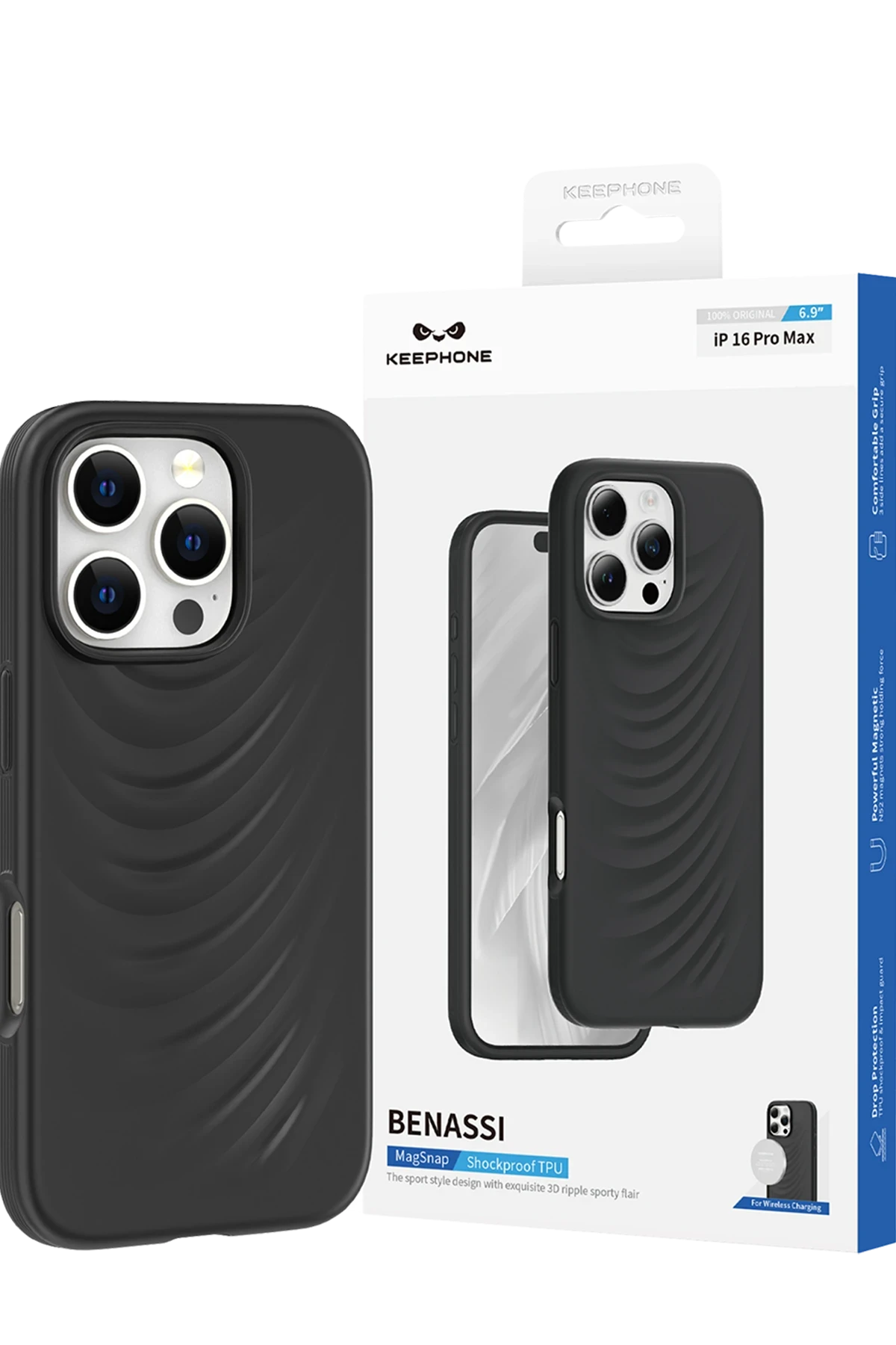 Keephone Apple iPhone 16 Pro Max Benassi Magsafe Kılıf - Siyah