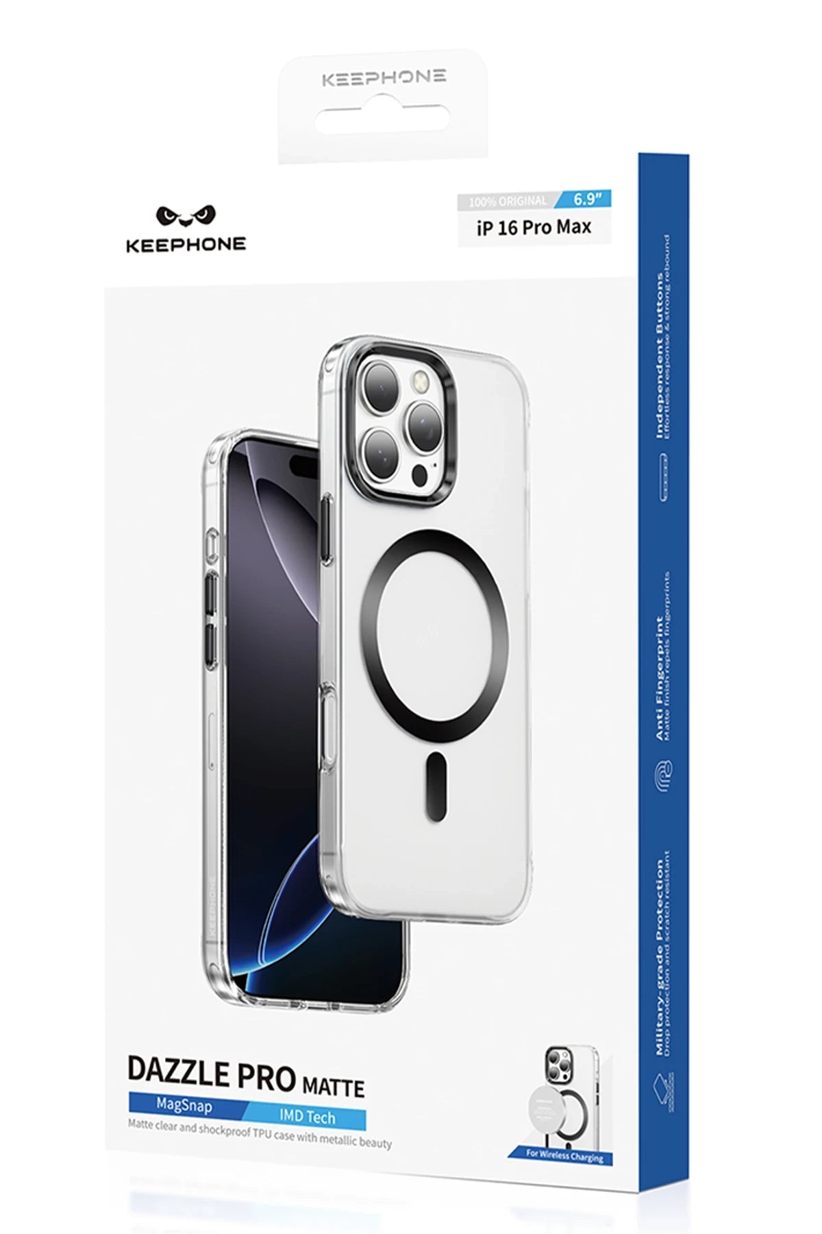 Keephone Apple iPhone 16 Pro Max Dazzle Pro Matte Magsafe Kılıf - Siyah Titanyum