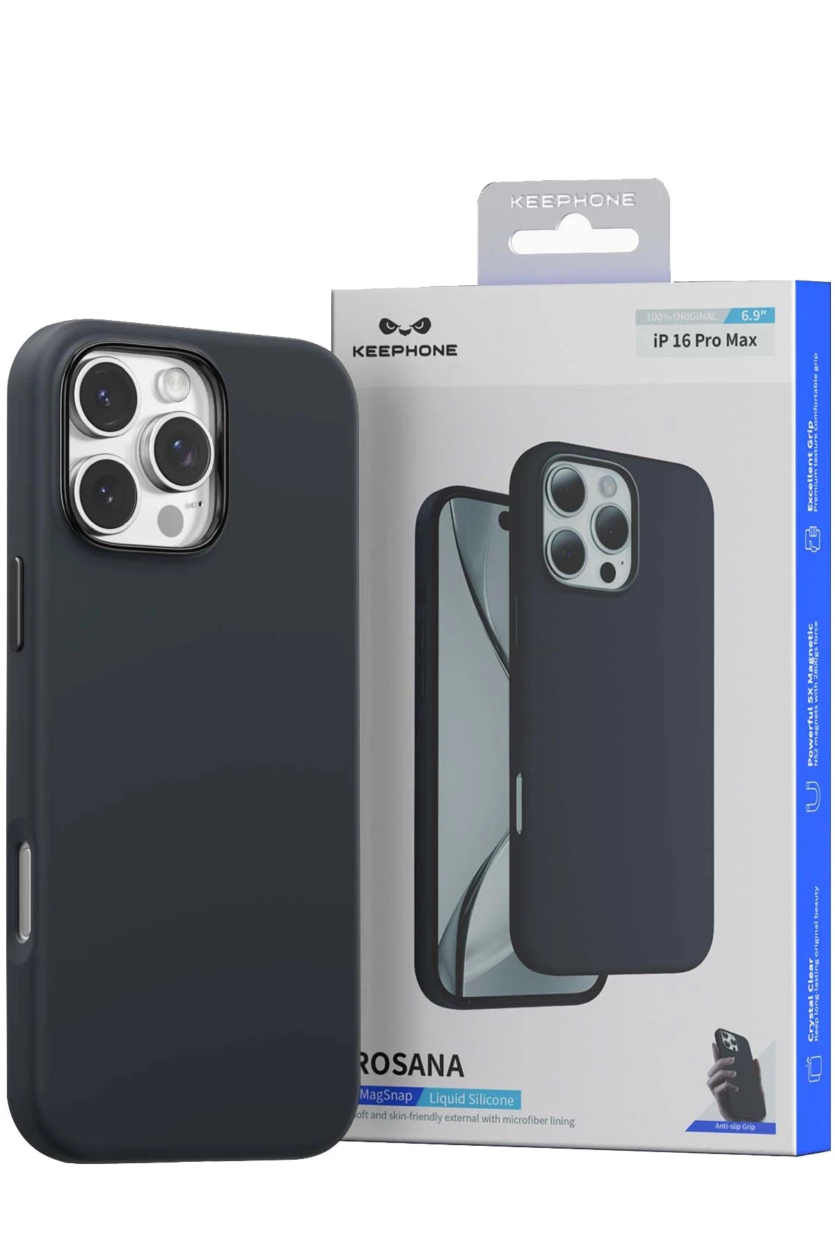 Keephone Apple iPhone 16 Pro Rosana Silikon Kılıf - Siyah