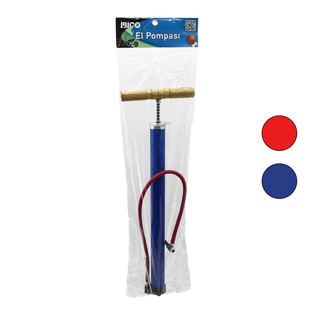 METAL GÖVDE AHŞAP KOL İRAN EL POMPASI 55CM TOP - BİSİKLET - MOTOR AYAKLIK APARATLI (5643)