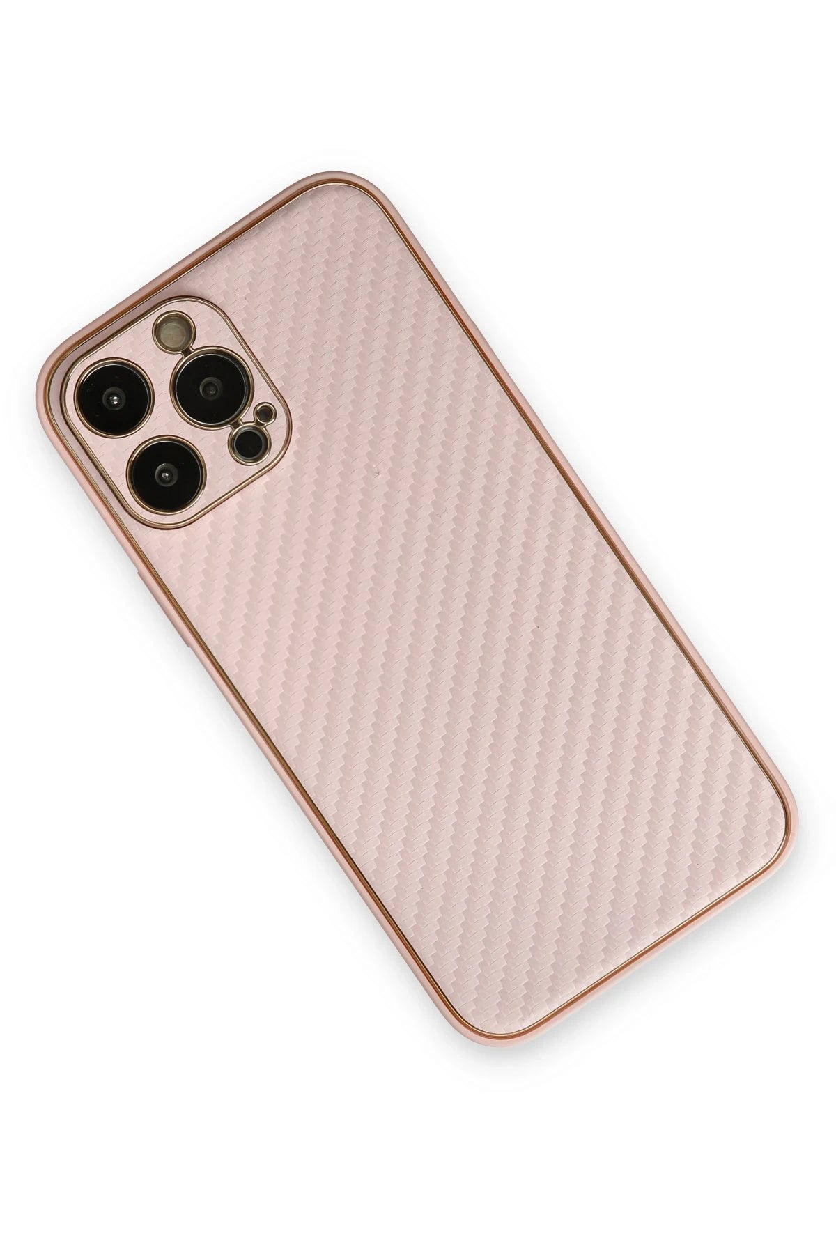 Newface Apple iPhone 13 Pro Max Kılıf Coco Karbon Silikon - Pembe