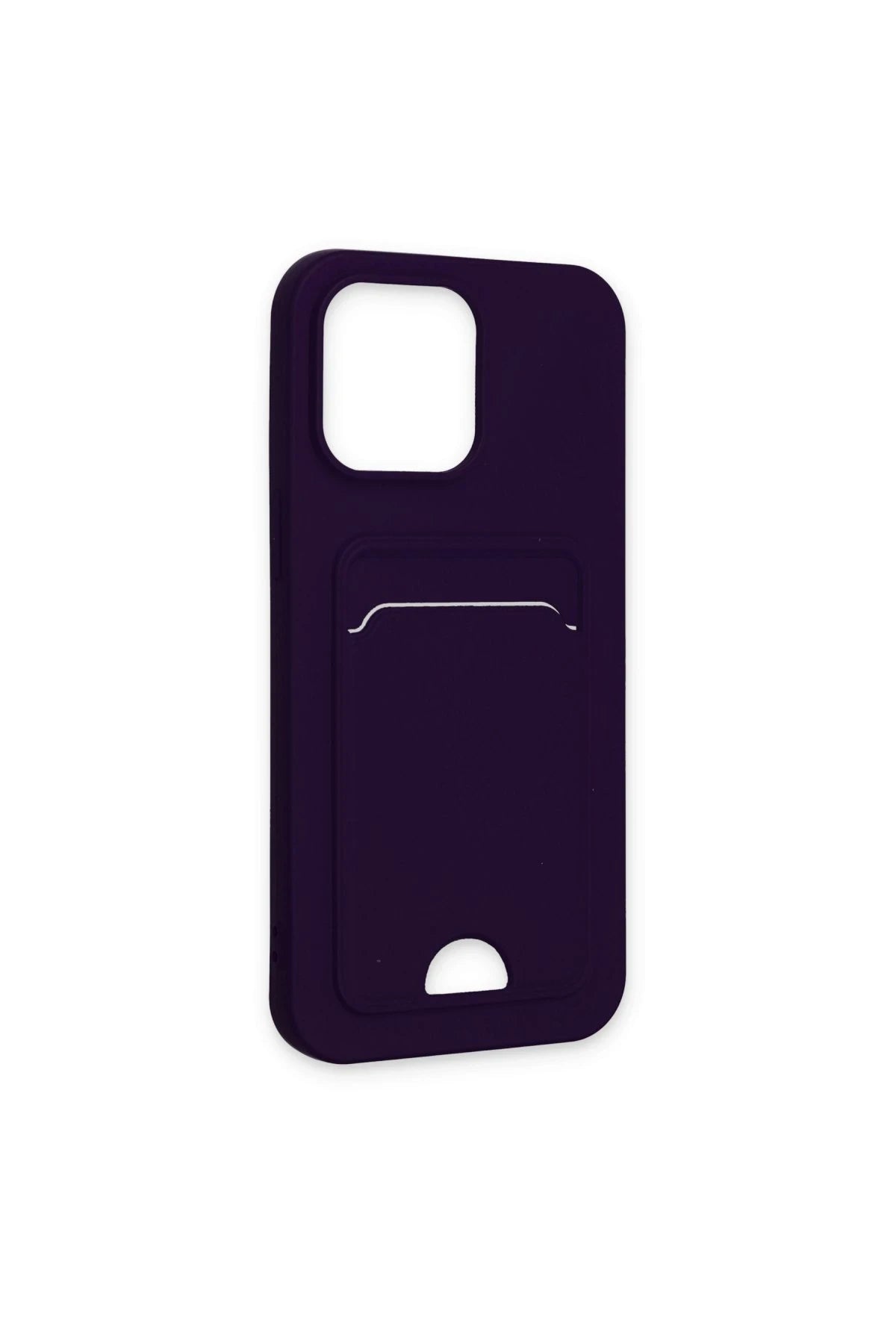 Newface Apple iPhone 14 Pro Kılıf Kelvin Kartvizitli Silikon - Derin Mor