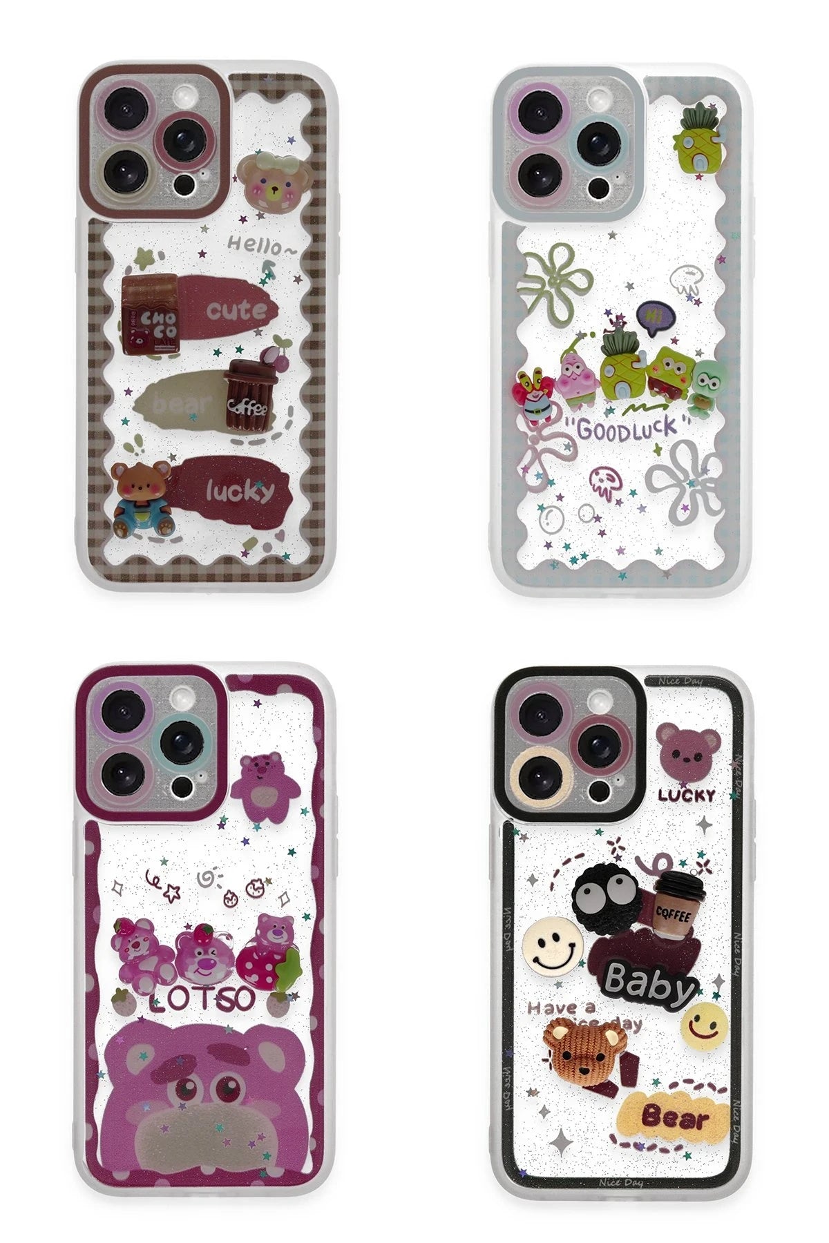 Newface Apple iPhone 14 Pro Kılıf Sweet Desenli Silikon Kapak - Pembe